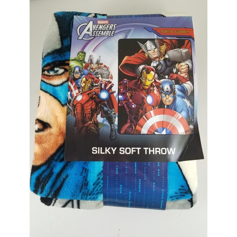 Marvel Avengers Assemble Silky Soft Throw 40" X 50" Cuddle 100% Polyester Thor
